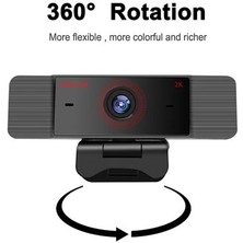 Xinh Full Hd 2 K Webcam USB Mic ile Mini Bilgisayar Kamera, Esnek Döndürülebilir, Dizüstü Bilgisayarlar Için, Masaüstü Webcam Kamera Çevrimiçi Eğitim (Yurt Dışından)