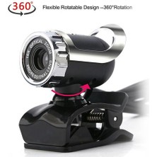 Xinh Megapiksel Webcam Dijital Web Kamera 360 Derece Klip On Dizüstü Bilgisayar Webcam Webcam Için Mikrofon Web Kamerası (720P) (Yurt Dışından)