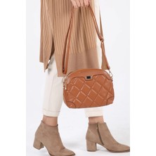 Lifonbag Kadın 3 Gözlü Uzun Çapraz Askılı Kapitone Omuz Çantası