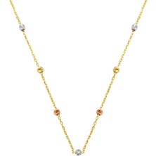 Bilezikci Top Altınlı 14 Ayar Popcorn Zincir Kolye