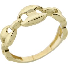 İryum Zincir Altın Yüzük