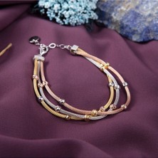 Takıfest Kadın Üçlü Burma Toplu Gümüş Dorika Bileklik