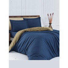 HerdaimModa Pamuklu Kolay Ütülenebilir Düz Renkli Çift Kişilik Nevresim Takımı Indigo Yeşil