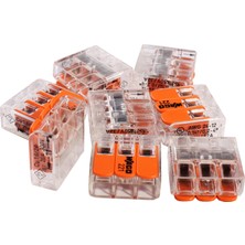 Wago Tırnaklı Sıra Klemens 3lü Iç Mekan 2.5-4 Mm2 Şeffaf 221-413 50LI