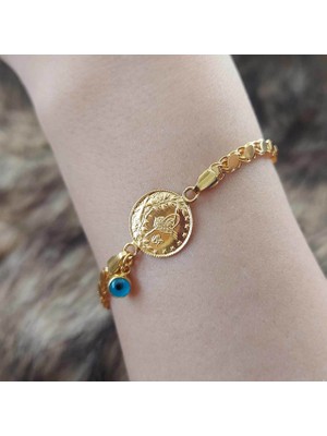 Reşat Çeyrekli Pullu Zincirli Bileklik