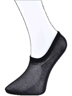 Nefertiya Siyah Kadın Görünmez Çorap 9 Çift
