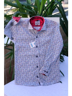 Yeni Sezon Renkli Oklar Detaylı Uzun Kol Çocuk Gömlek