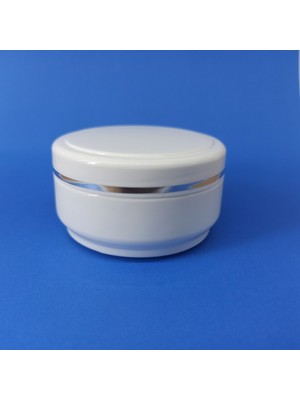 Demet Home 30 ml Lüx Şeritli Boş Kozmetik-Krem-Pomat Kutusu Plastik Krem Kavanozu