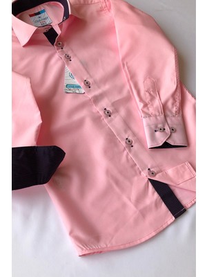 Düz Saks  Pöti Kareli Okul Çocuk Gömleği