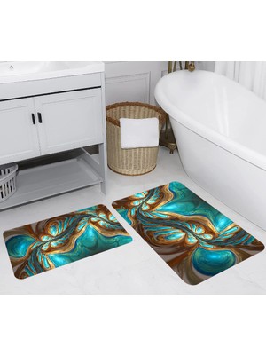 Rovigo Home Dijital Baskılı 2'li Banyo Paspas Takımı RVG5235