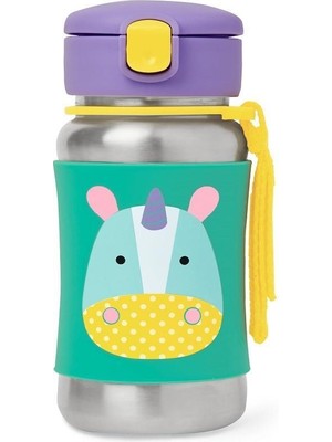 Skip Hop Pipetli Paslanmaz Çelik Suluk 350ML Unicorn