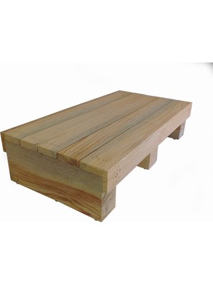 Wooden Gold Geniş Çocuk Basamağı Üç Tabanlı Doğal Ahşap  9 cm Yükseklikte Üst Yüzeyi 30 cm x 50 cm