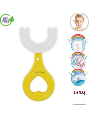 Mas Lord U Tipi Yeni Nesil Diş Fırçası - Sarı - Kalp Model 2-6 Yaş