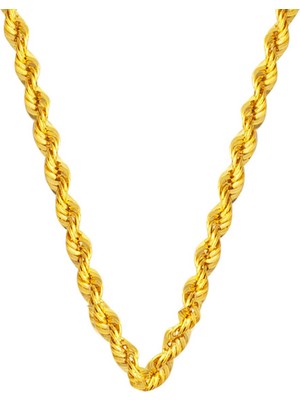 Bilezikci Kalın Burma 22 Ayar Altın Zincir - 65 cm