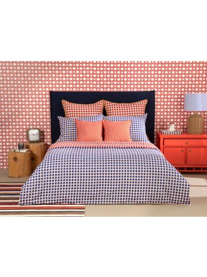 English Home Tesselation Pamuklu Çift Kişilik Nevresım Setı 200 x 220 cm Turuncu