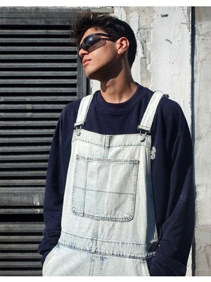 Bpm Premium Baggy Fit Unisex Kot Tulum Mavi