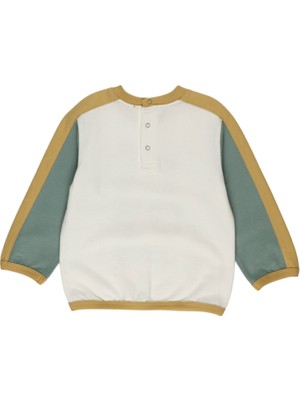 Panço Erkek Bebek Kolları Renkli Baskılı Sweatshirt