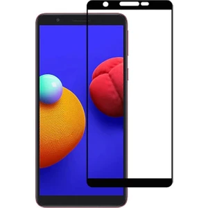 Kny Samsung Galaxy A01 Core Için Kavisli Full Yapışan 5d Cam Ekran Koruyucu Siyah
