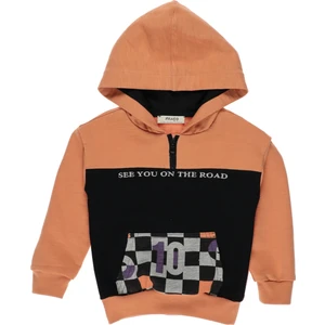 Erkek Bebek Dama Desenli Kanguru Cep Sweatshirt
