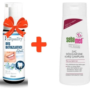 E2'quality Diş Beyazlatıcı Köpük + Sebamed Anti Hair Loss Shampoo 400 ml Dökülme Önleyici Şampuan