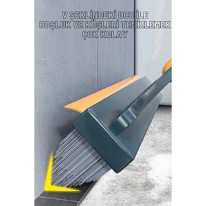 2 In 1 V Şeklinde Fırça ve Çekçek Paspas Mop Banyo Mutfak Duvar Köşe Boşluk Ovma Cleaning Brush