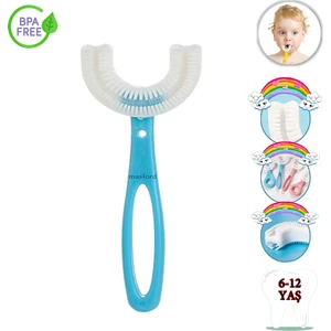 Mas Lord U Tipi Yeni Nesil Diş Fırçası - Mavi - Düz Model  6-12 Yaş