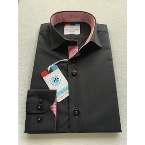 Düz Saks  Pöti Kareli Okul Çocuk Gömleği