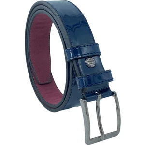 Süzer Deri 3 cm Klasik Suni Deri Erkek Çocuk Kemeri Rugan Lacivert