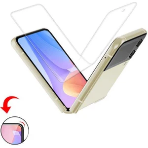 Samsung Galaxy Z Flip 4 Uyumlu Ekran Koruyucu Kırılmaz Cam Side Glass