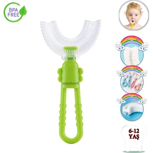 Mas Lord U Tipi Yeni Nesil Diş Fırçası - Yeşil - Kelebek Model  6-12 Yaş