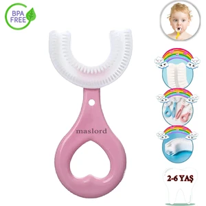 Mas Lord U Tipi Yeni Nesil Diş Fırçası - Pembe - Kalp Model 2-6 Yaş