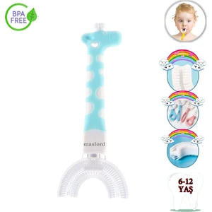 Mas Lord U Tipi Yeni Nesil Diş Fırçası - Mavi - Zürafa Model  6-12 Yaş