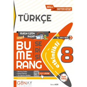Günay Yayınları 8. Sınıf Türkçe Bumerang Etkinlikli Defter