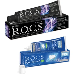 R.O.C.S. Sensation Whitening Diş Macunu ve R.O.C.S. Pro-Diş Parlatma Macunu 35 gr 2'li Set
