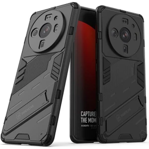 Xiaomi Mi 12S Ultra Matrix Serisi Armor Standlı Perfect Koruma Kılıf -Siyah