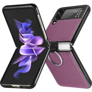 Zsunsky Shop Litchi Desen Samsung Galaxy Z Flip3 5g Mor Için Katlanır Kılıf (Yurt Dışından)