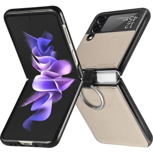 Zsunsky Shop Litchi Desen Samsung Galaxy Z Flip3 5g Gri Için Katlanır Kılıf (Yurt Dışından)