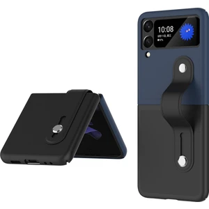 Zsunsky Shop Samsung Galaxy Z Için Bileklik Tutucu Katlanır Kılıf Flip3 5g Koyu Mavi ve Siyah (Yurt Dışından)