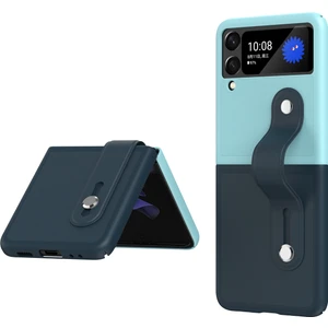 Zsunsky Shop Bileklik Tutucu Katlanır Kılıf Samsung Galaxy Z Flip3 5g Buz Mavi + Koyu Mavi (Yurt Dışından)