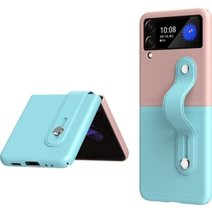 Zsunsky Shop Bileklik Tutucu Katlanır Kılıf Samsung Galaxy Z Flip3 5g Buz Mavi + Pembe (Yurt Dışından)