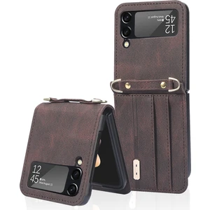 Zsunsky Shop Samsung Galaxy Z Için Deri Telefon Kılıfı Flip3 5g Brown (Yurt Dışından)