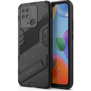 Xiaomi Poco C40 Matrix Serisi Armor Standlı Perfect Koruma Kılıf -Siyah