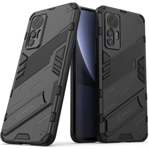 Xiaomi Mi 12 Lite Matrix Serisi Armor Standlı Perfect Koruma Kılıf -Siyah