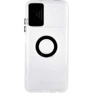 Xiaomi Redmi Note 10 - 10S Kılıf Sürgülü Kamera Lens Korumalı Yüzük Standlı Silikon Kılıf