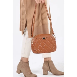 Kadın 3 Gözlü Uzun Çapraz Askılı Kapitone Omuz Çantası