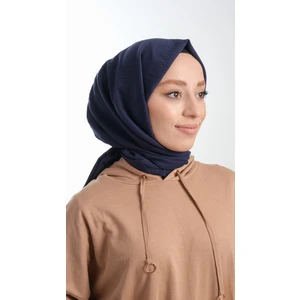 Hürrem Bone Lacivert Düz Klasik Şal Pamuk Caz Sade 202105_02