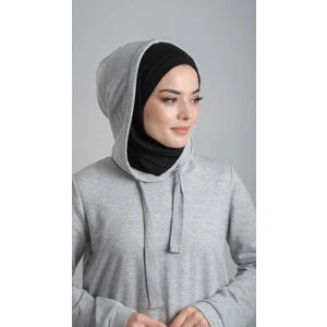 Hürrem Bone Siyah Pratik Hazır Geçmeli Şal Viskon Kumaş Penye Şal 2108_01