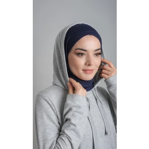 Hürrem Bone Lacivert Pratik Hazır Geçmeli Şal Viskon Kumaş Penye Şal 2108_02