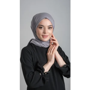Hürrem Bone Gri Pratik Hazır Geçmeli Şal Viskon Kumaş Penye Şal 2108_15