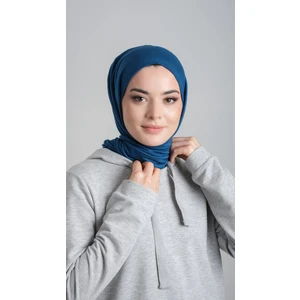 Hürrem Bone Petrol Mavisi Pratik Hazır Geçmeli Şal Viskon Kumaş Penye Şal 2108_17